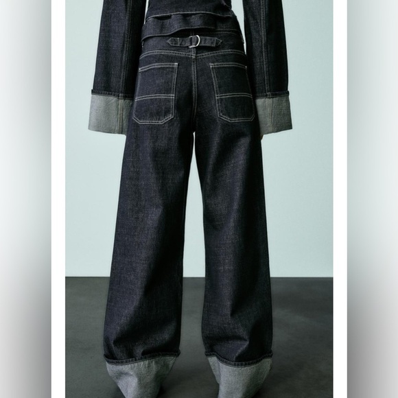 Zara Relaxed Indigo Jeans High Waist Wide Leg Size 4 NWOT - Picture 8 of 17